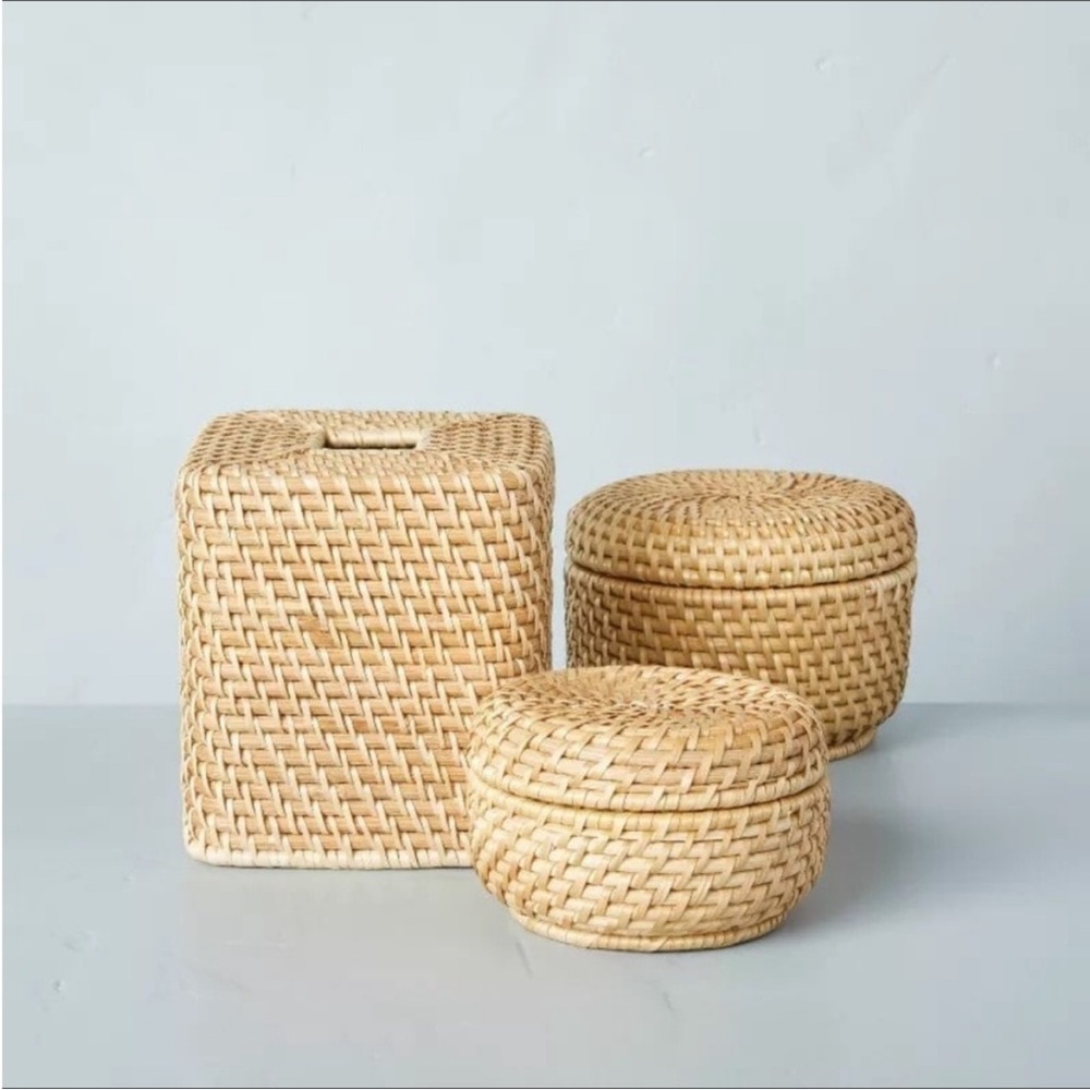 Set | Woven Tissue Box Cover & Woven Baskets Natural - Hearth & Hand Magnolia